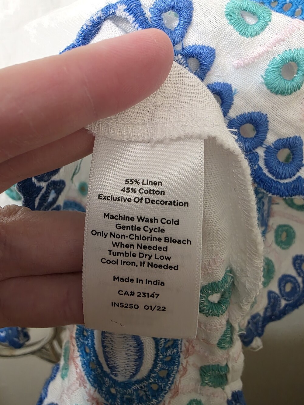 Talbots Embroidered Square Neck Top - Picture 6 of 7